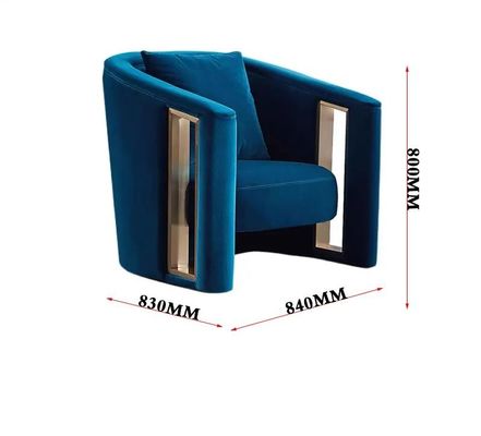 Metal creativo solo Sofa Chair Italian Style Customized del terciopelo del hueco de los apoyabrazos
