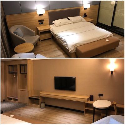 cama de madera de lujo de cinco estrellas 3 4 con muebles del dormitorio del centro turístico del hotel del motel de Nightstand