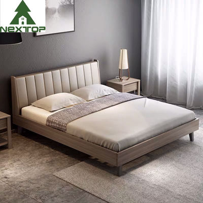 Cuadro de madera de cuero cama con mesas de noche Muebles de habitación de hotel