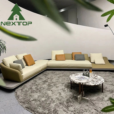 Sofá de lujo interior a medida Muebles Elegante Sofá de asiento con piso curvo
