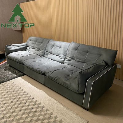 Buen precio Tejido cómodo de color verde claro 3 4 5 6 asientos Sofá largo personalización en línea