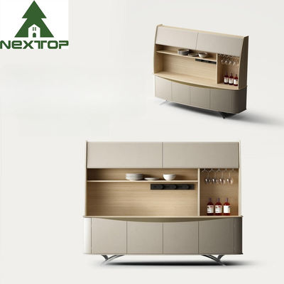 Buen precio Muebles de comedor tapizados elegantes de metal con armarios de vino de madera multifunción en línea