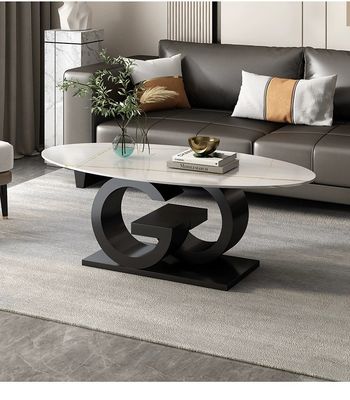 Minimalista italiano creativo oval de mármol de la mesa de café tamaño personalizado