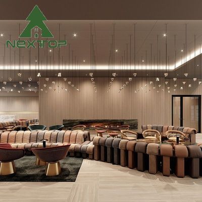 Sofá con asientos curvos personalizables para el vestíbulo del hotel y la gran villa en tamaño personalizado