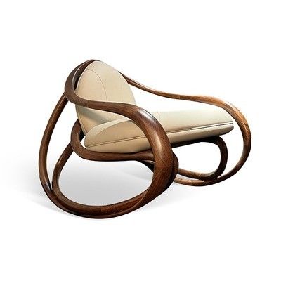 Sillón reclinable de nuez negra Balcón Sillón perezoso Ocio Sillón de madera sólida
