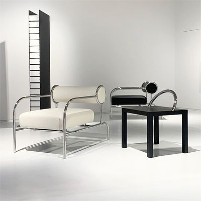Silla moderna Minimalista medieval Silla de ocio Marco de acero inoxidable