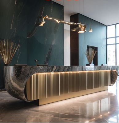 Muebles de hotel comercial Lobby Hotel de lujo Recepción 5 modelos Recepción abierta
