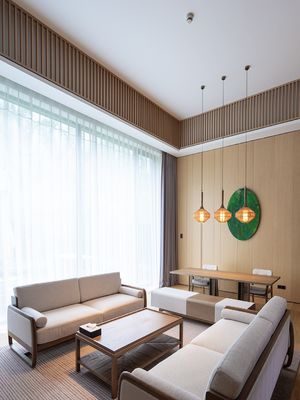 Hotel de alto nivel, una parada, decoración de muebles, vestíbulo, suite personalizada.