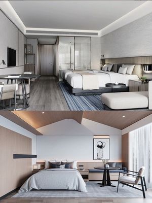 Muebles de dormitorio de lujo de tipo multi hotel suite color claro