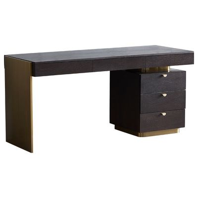Escritorio de computadora de madera sólida con cajones para organizar libros