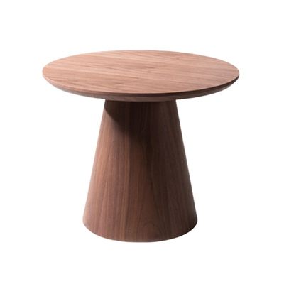 Combo de nuez creativo de mesa redonda de acabado de grano de madera original de baja mesa de café