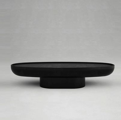 Mesa de café ovalada de fibra de vidrio negra con forma creativa de alta calidad