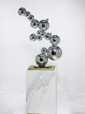 Esculptura de burbujas de calidad moderna con acabado de espejo de metal Consola de la esquina del hotel