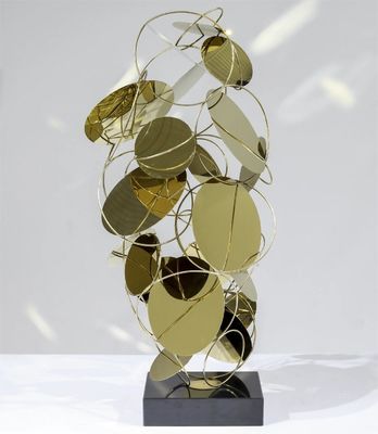 Dulce diseño moderno lujo de acero inoxidable escultura de piso de oro rosa para la decoración