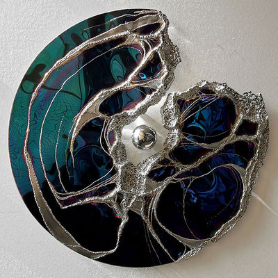 Objeto de pared redonda de metal Decoración de espejos Interior único Diseño de soldadura