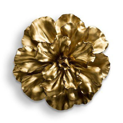 Flor de la pared de metal grande y audaz lujo flor de la pared de arte pieza para el interior del hotel