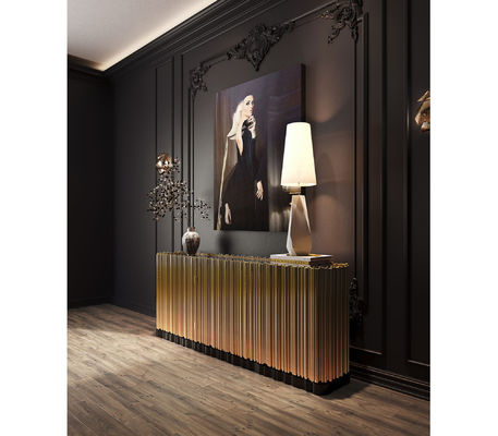 Estructura de madera de lujo Almacenamiento Tablero de costado Diseño sinfónico moderno único