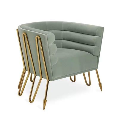 Sillón de terciopelo de estilo nórdico moderno para el área de recepción del salón