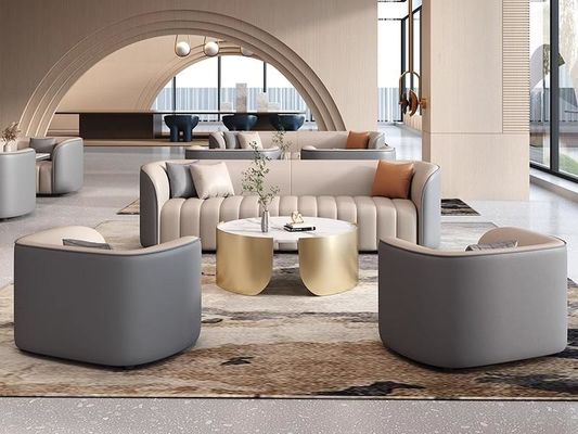 Tamaño personalizable de lujo hotel lobby cabina sofá mesa de negociación y sillas
