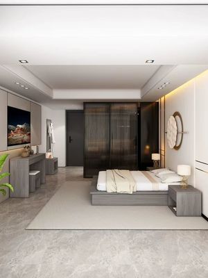 Proyecto de personalización de acabados de muebles de madera de dormitorio del hotel Star moderno