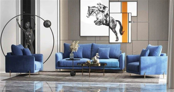 Hotel de lujo Casa de bodas Lobby de terciopelo de cuero Sofá seccional moderno