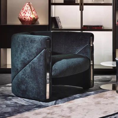 Sillón de lujo ligero italiano Premium Senso de ocio Tejido Sofá único Silla