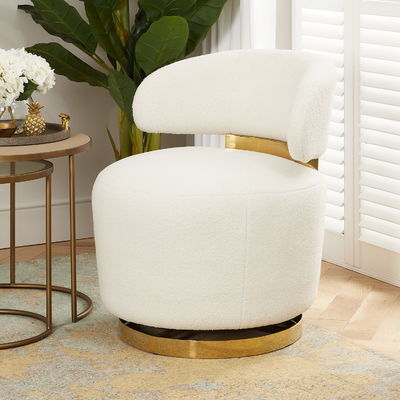 Buen precio Moderno 5 Estrellas Hotel de la habitación de bucle de tela blanca material silla giratoria en línea