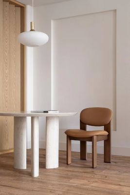 Estilos italianos de alta gama de cuero genuino, silla de comedor de hotel moderno y de ocio