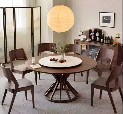 Hotel de 5 estrellas Restaurante de alta calidad de madera maciza mesa redonda de comedor de 6 asientos